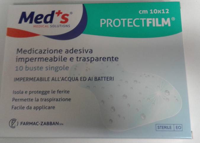Med's Protect Film Medicazione Adesiva Impermeabile e Trasparente Cm 10x12