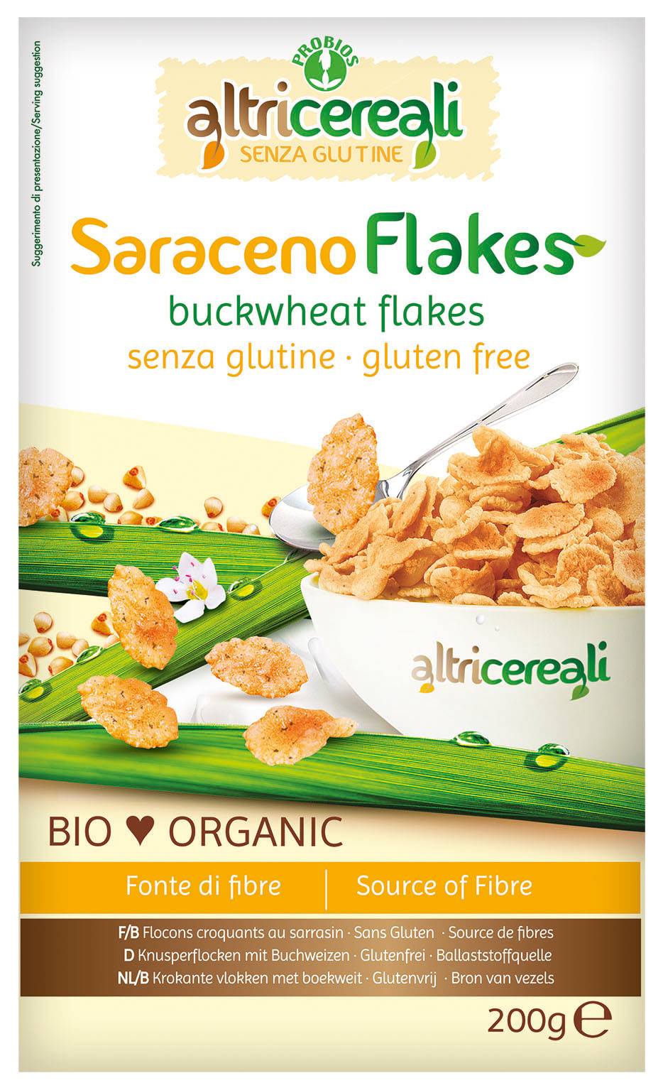 Probios Altri Cereali Saraceno Flakes Cereali Biologici e Senza Glutine