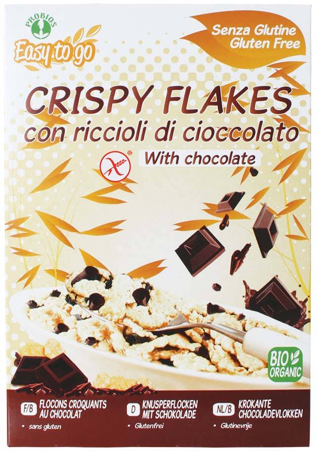 Probios Easy to Go Crispy Flakes Riccioli di Cioccolato Biologico e Senza Glutine
