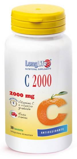Longlife C 2000 Integratore di Vitamina C con Rosa Canina 30 Tavolette