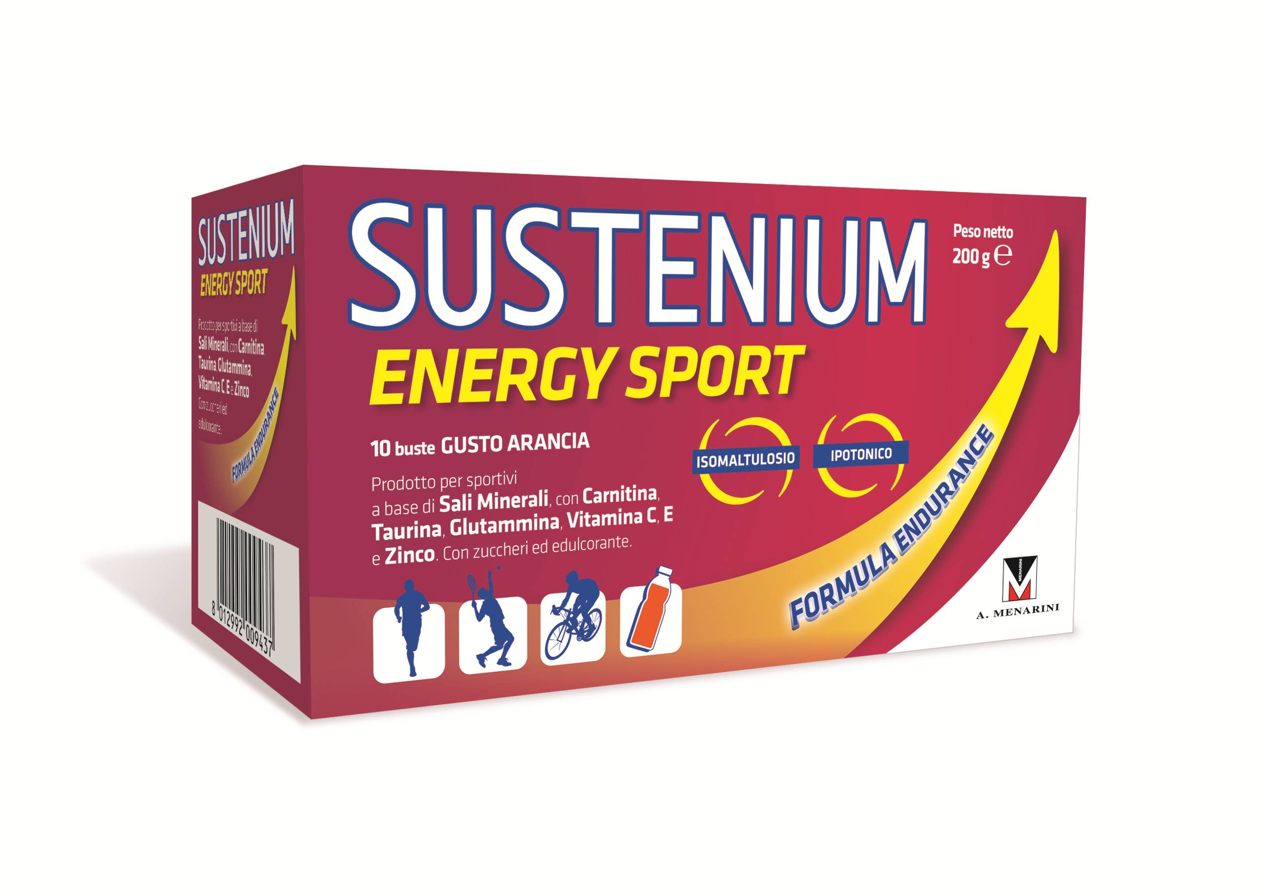 Sustenium Energy Sport Integratore energizzante per sportivi 10 bustine