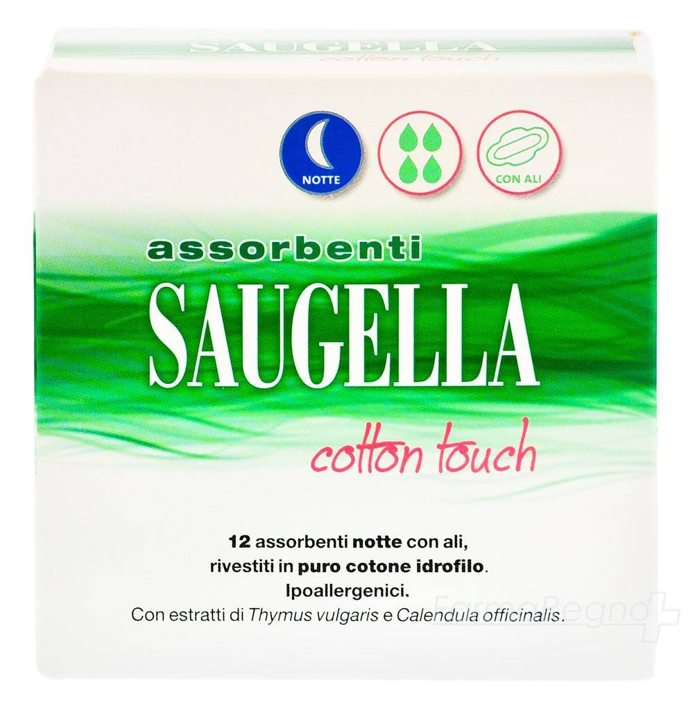 Saugella Cotton Touch Assorbenti Notte con Ali 12 pezzi