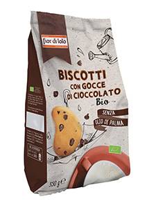 Fior di Loto Biscotti con gocce di cioccolato Bio e Senza Olio di Palma 350 g