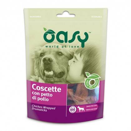 Oasy Snack Coscette con petto di pollo per cani 100 g