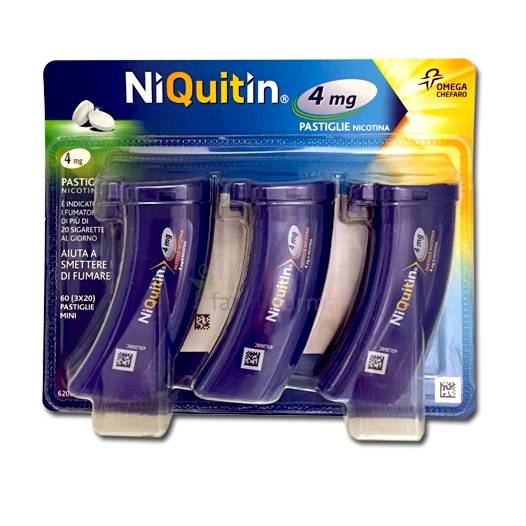 NiQuitin 4 MG Pastiglie per Smettere di Fumare 60 Pastiglie
