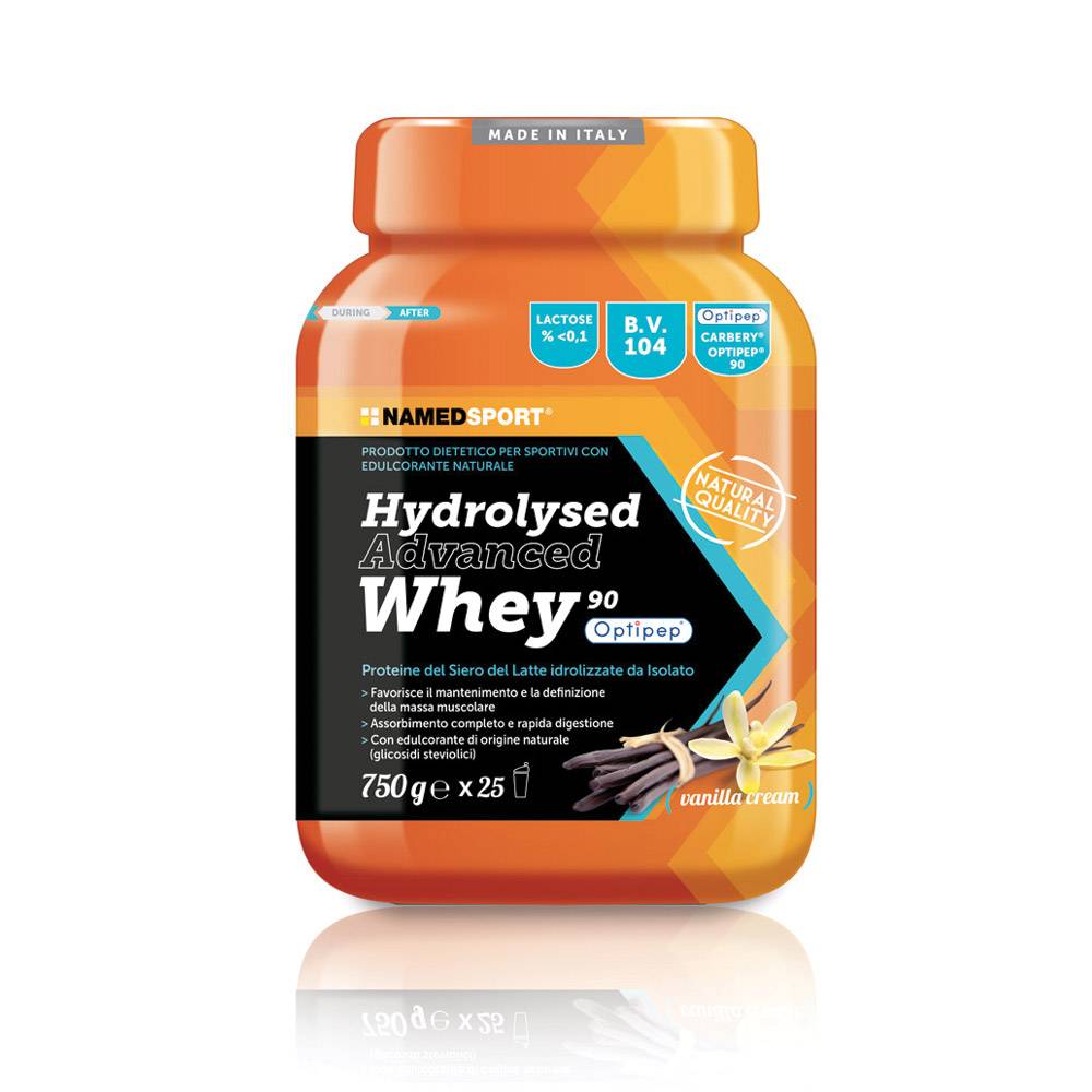 Named Sport Hydrolysed Advanced Whey Integratore di Proteine per Sportivi 750 g - Gusto: Vaniglia