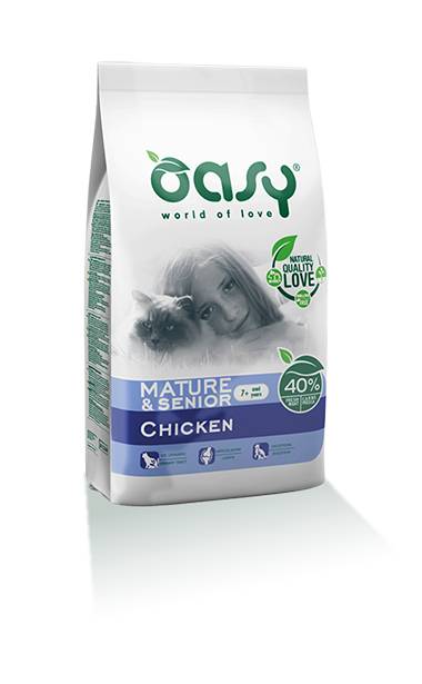 Oasy Mature & Senior Chicken Pollo Cibo secco per gatti maturi e anziani 300 g