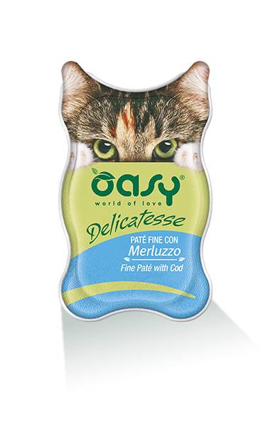 Oasy Delicatesse Patè per Gatti gusto merluzzo 85 g