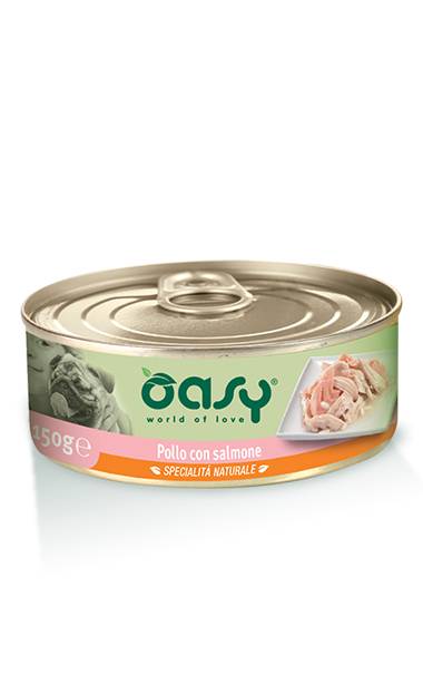 Oasy Pollo con Salmone Specialità Naturale Cibo per cani 150 g