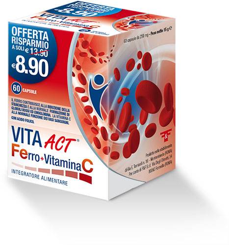 Linea Act Ferro + Vitamina C Integratore di Ferro 60 capsule