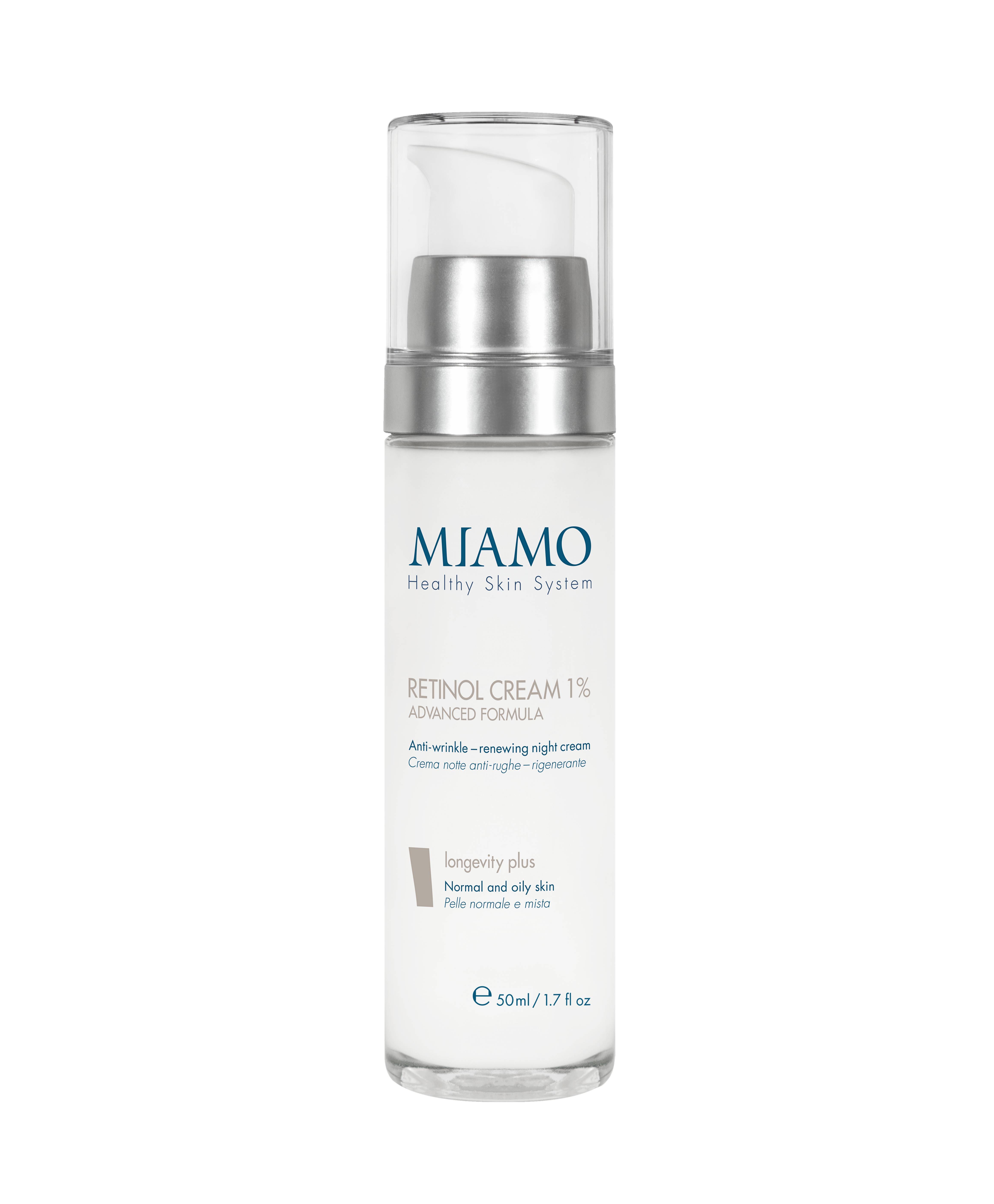 Miamo Longevity Plus Retinol Cream 1% Crema Rigenerante Notte Antirughe 50 ml