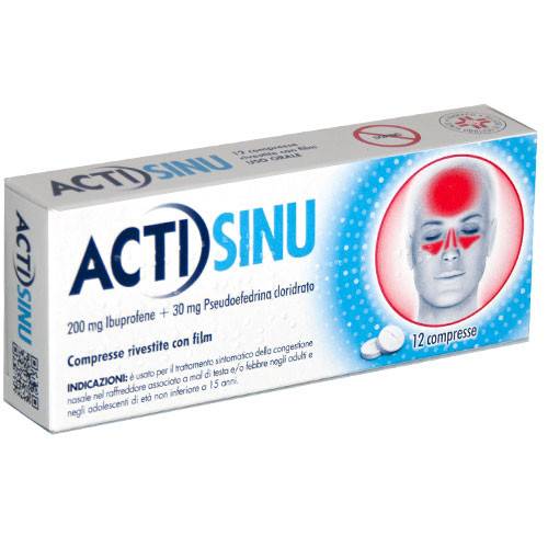 Actisinu 200 MG - 12 Compresse Trattamento Congestione Nasale