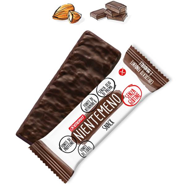 Enervit Nientemeno Barretta Cioccolato Fondente e Mandorle 21 g