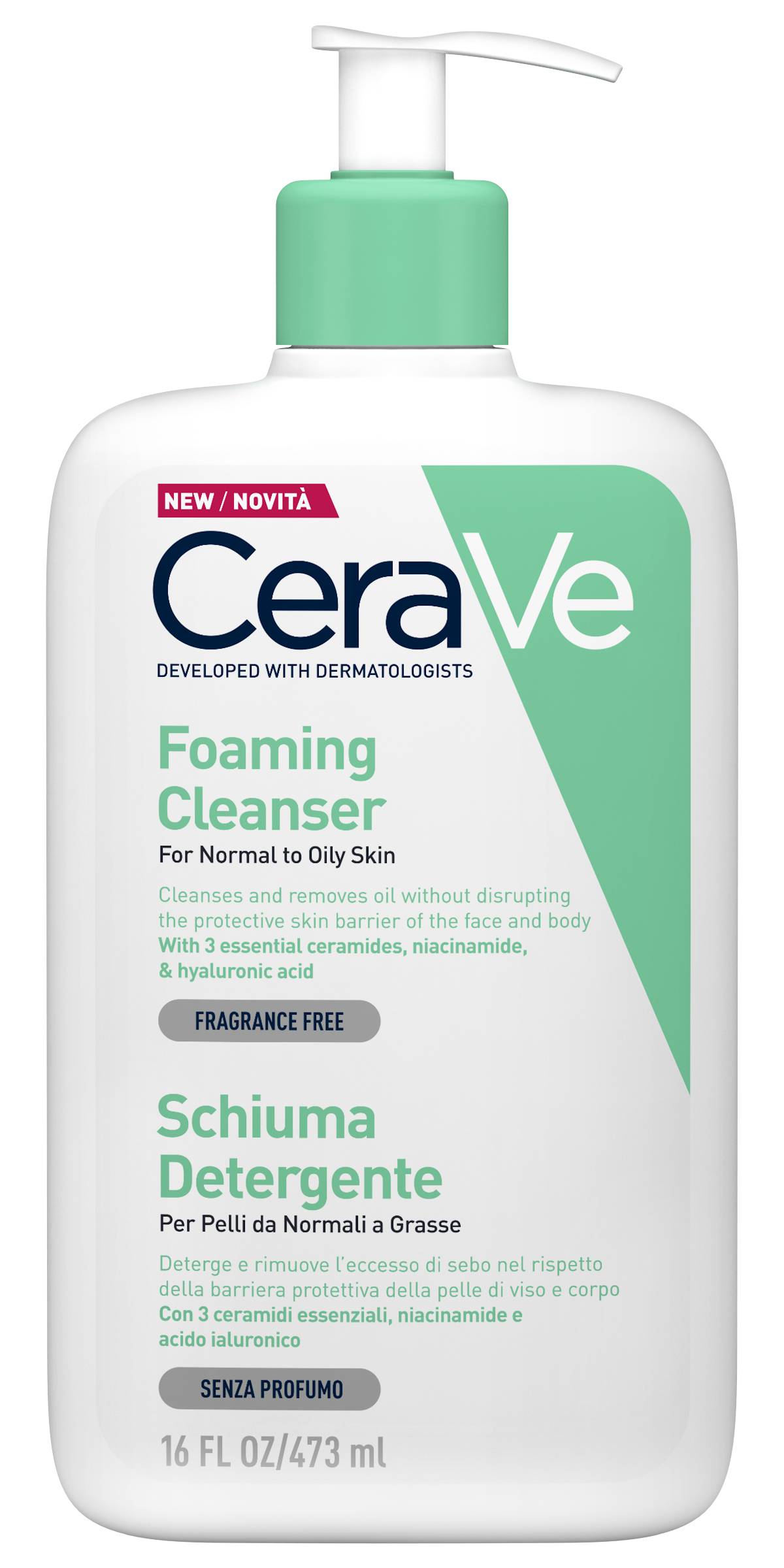 CeraVe Schiuma Detergente Viso Corpo - Formato: 473 ml