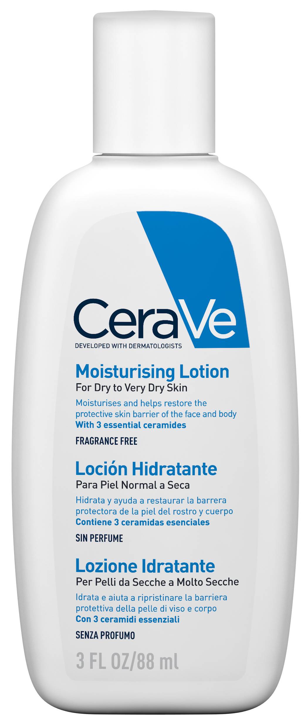 CeraVe Refill Lozione Idratante Corpo Per pelli da normali a secche per il corpo e il viso 88 ml