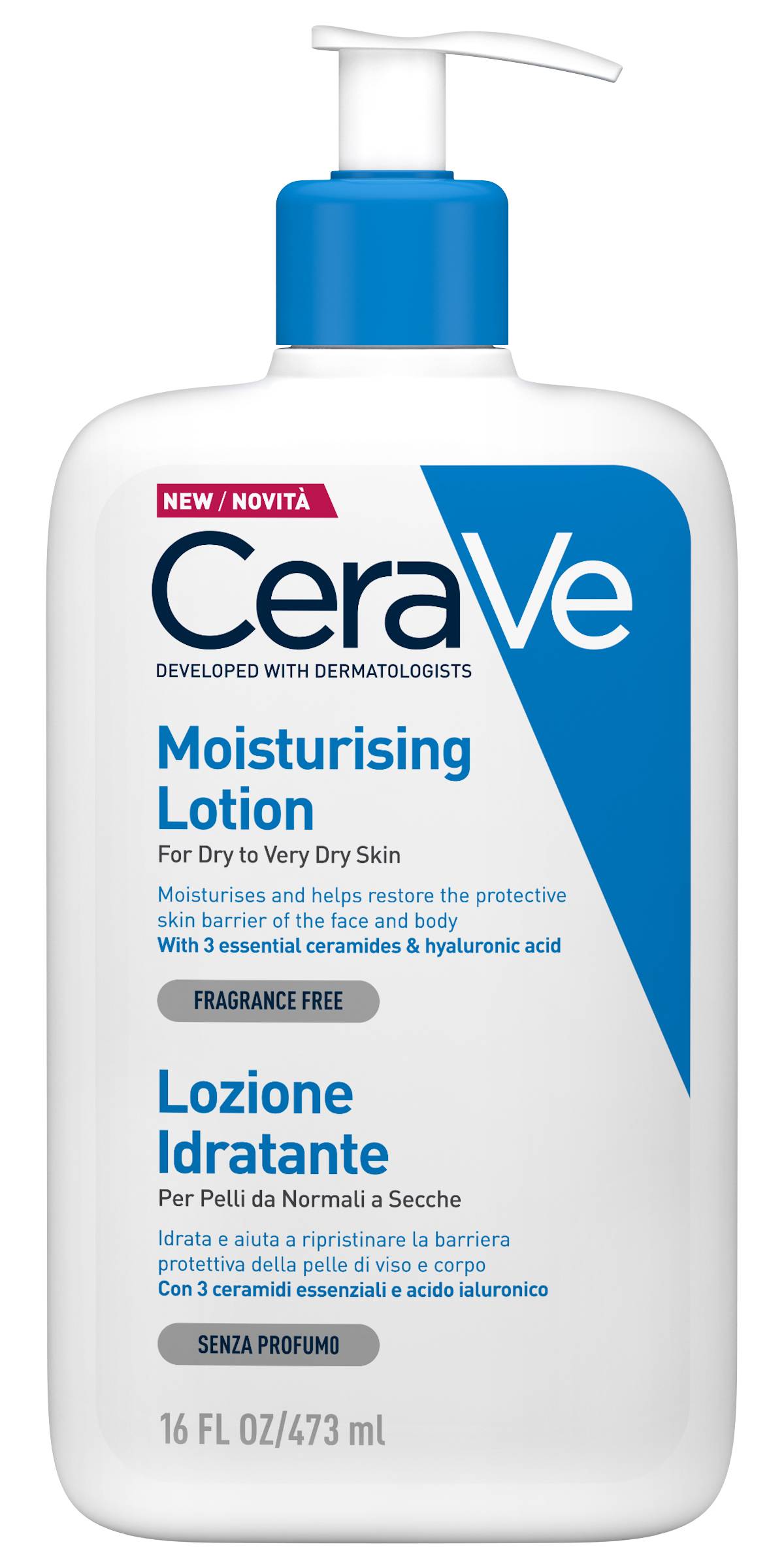 CeraVe Lozione Idratante Corpo Per pelli da normali a secche per il corpo e il viso 473 ml