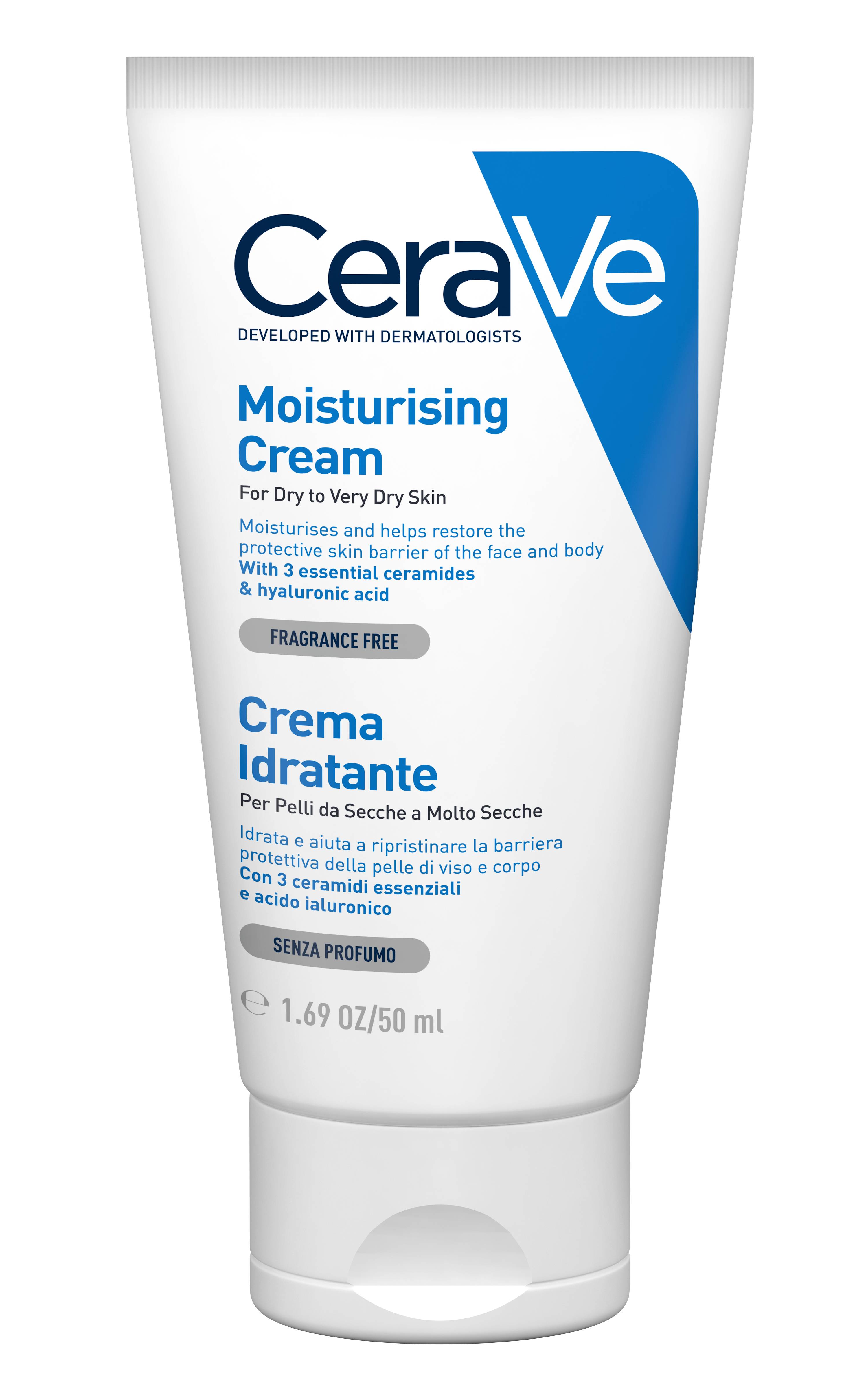 CeraVe Crema Idratante Per Pelli Da Secche a Molto Secche Per il Corpo e il Viso 50 ml