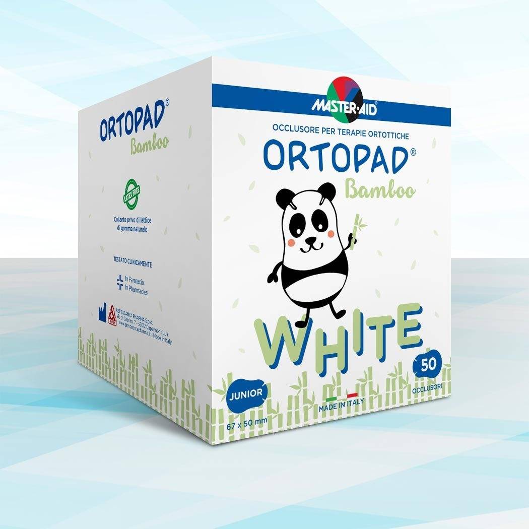 Master Aid Ortopad Bianco Cerotto occlusore per Terapie Ortottiche 50 cerotti - Misura: Junior