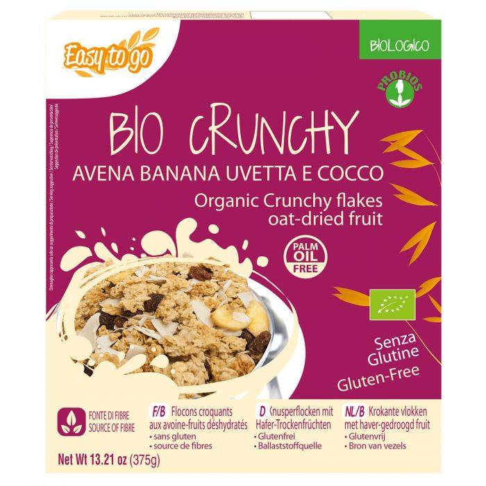 Easy to Go Crunchy Avena Banana Uvetta Bio e Senza Glutine