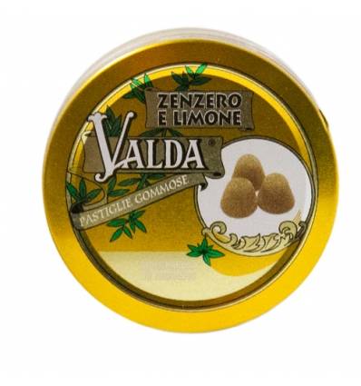 Valda Zenzero e Limone Pastiglie Gommose con Granelli di Zucchero