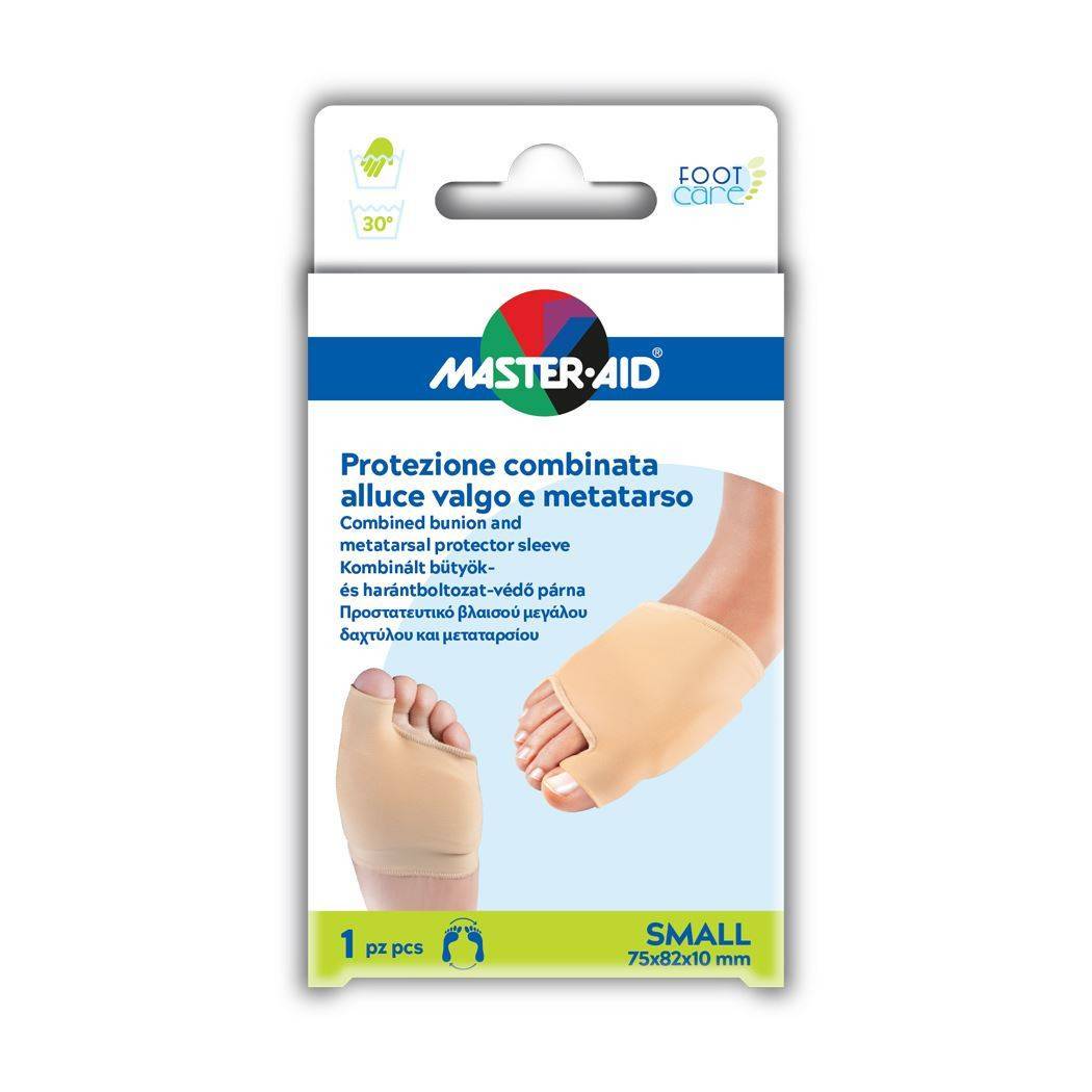 Master - Aid Foot Care Protezione Combinata Alluce Valgo e Metatarso 2 pezzi Small