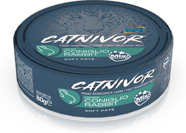 Drn Catnivor Soft Patè Cibo per gatti adulti al coniglio 80 g