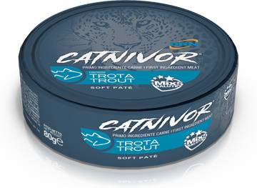Drn Catnivor Soft Patè Cibo per gatti adulti alla trota 80 g