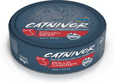 Drn Catnivor Soft Patè Cibo per gatti adulti al manzo 80 g