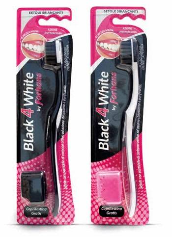 Forhans Black4White Spazzolino Con Setole Al Carbone 1 pezzo
