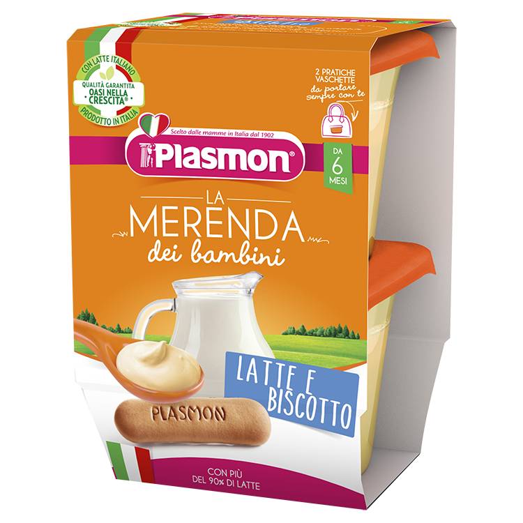 Plasmon La Merenda dei Bambini Latte e Biscotto 2 x 120 g