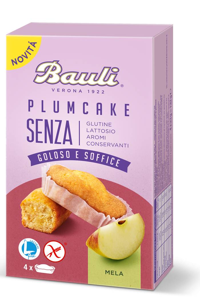 Bauli Plumcake alla Mela Dolce senza glutine e lattosio 4 pezzi