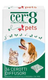 Cer'8 Pets Diffusore di olii essenziali naturali anti zanzare per animali 36 pezzi