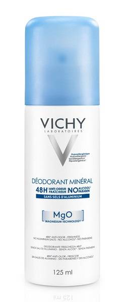 Vichy Deodorante Mineral Spray per pelle sensibile e depilata 125 ml efficace per 48 ore