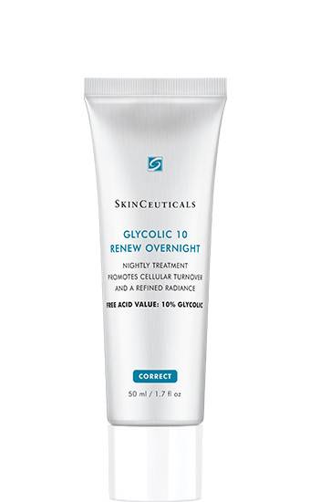 SkinCeuticals Glycolic 10 Renew Overnight - Fluido notte che promuove il turnover cellulare e dona luminosità alla pelle con Acido Glicolico 50ml