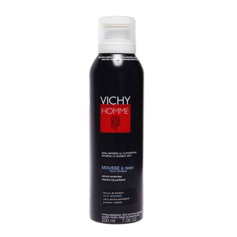 Vichy Homme Sensi Shave Schiuma da barba anti - irritazioni per pelli sensibili 200 ml