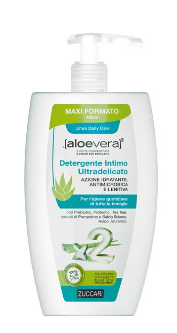 Zuccari AloeVera2 Detergente Intimo Ultradelicato Maxi Formato 400 ml