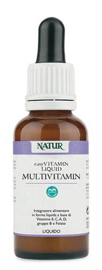 Natur EasyVitamin Liquid Multivitamin Integratore per le Difese Immunitarie e la Pelle, Antiossidante