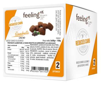 FeelingOk Optimize 2 Quadrelli Gusto Cacao Monoporzione 50g