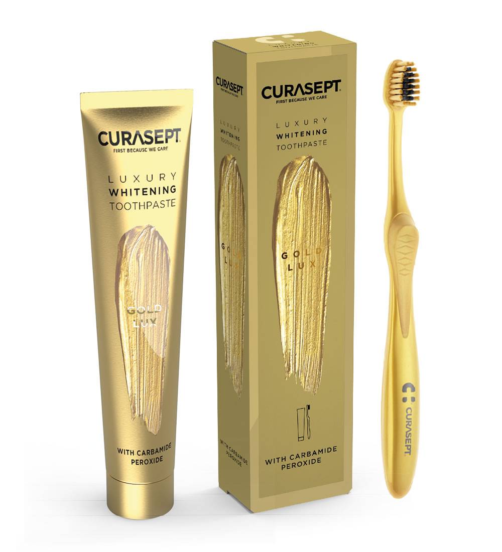 Curasept Gold Luxury Whitening Dentifricio + Spazzolino