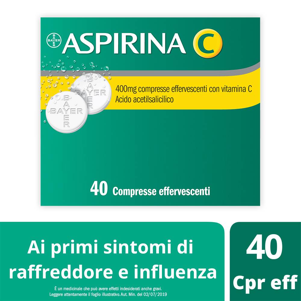 Aspirina C 400 mg + 240 mg - 40 compresse effervescenti