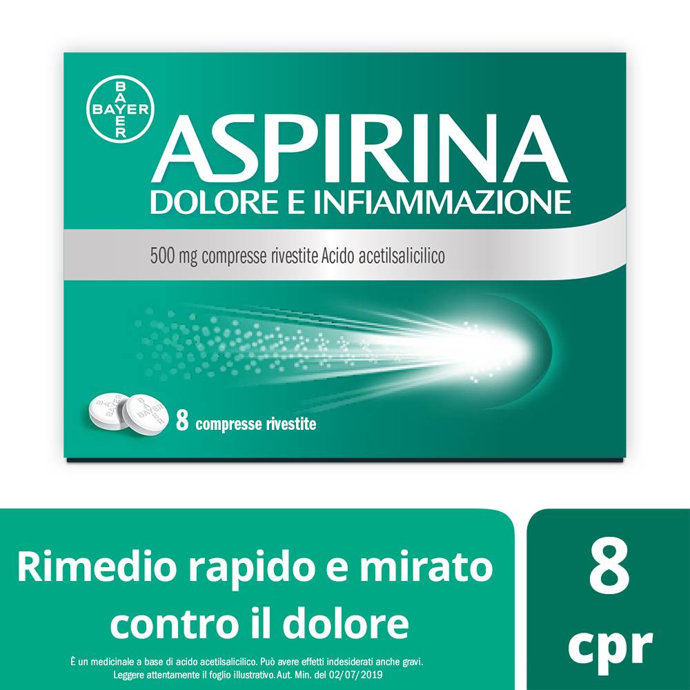 Aspirina Dolore e Infiammazione 500 mg - 8 compresse rivestite