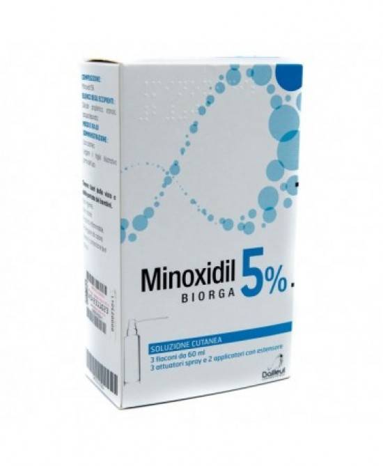 Minoxidil Biorga 5% Soluzione Cutanea 3 Flaconi da 60 ML