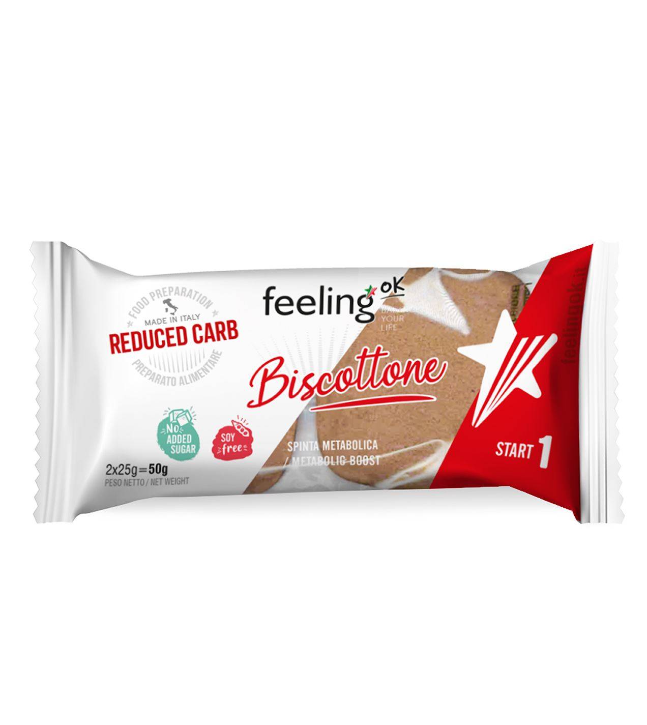 FeelingOk Start 1 Biscottone Gusto Arancia Monoporzione 50 grammi