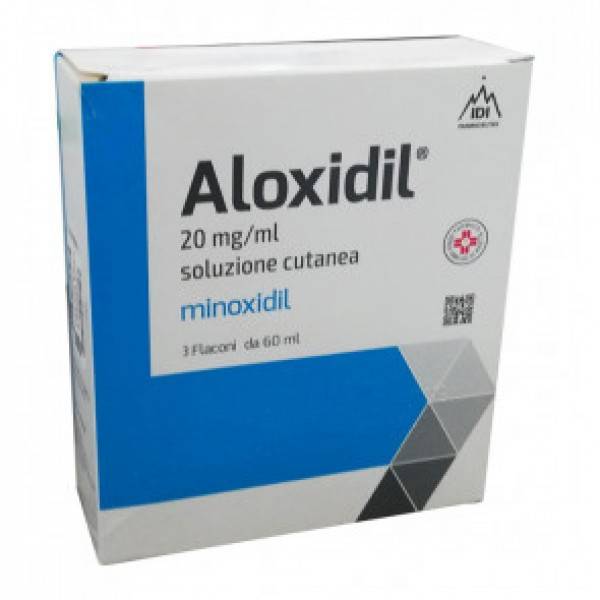 Aloxidil 2% Soluzione Cutanea per trattamento alopecia 3 Flaconi x 60 ml