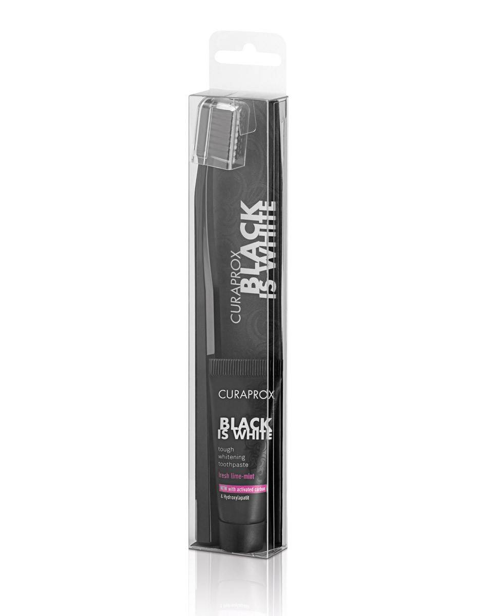 Curaprox Black is White Dentifricio sbiancante gusto fresco 10 ml + spazzolino