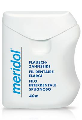 Meridol Filo Interdentale Spugnoso Cerato Gusto Menta Fresca 40 m