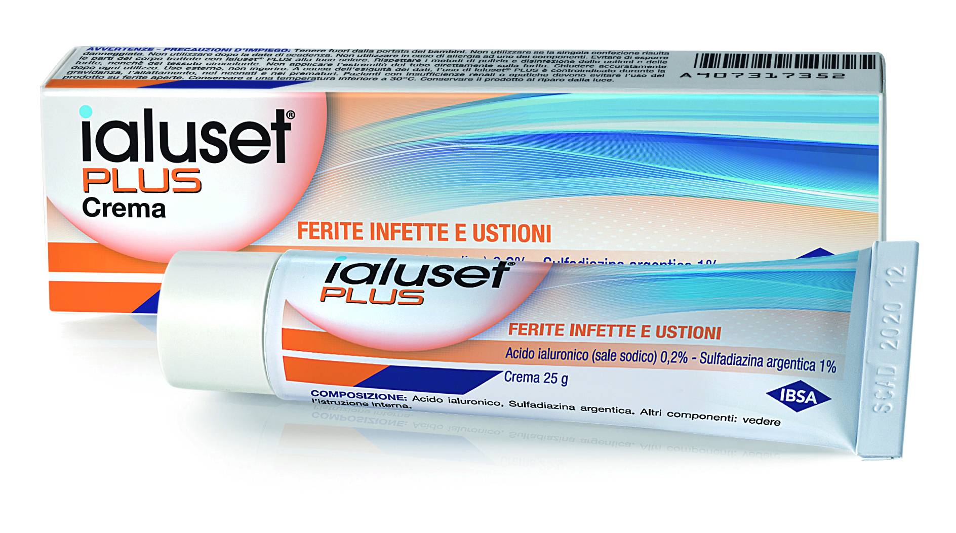 Ialuset Plus Crema per Ferite ed Ustioni Infette 25 g