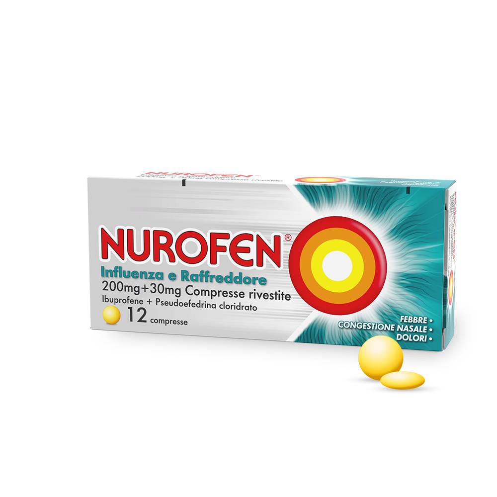 Nurofen Influenza e Raffreddore 200 mg + 30 mg 12 Compresse