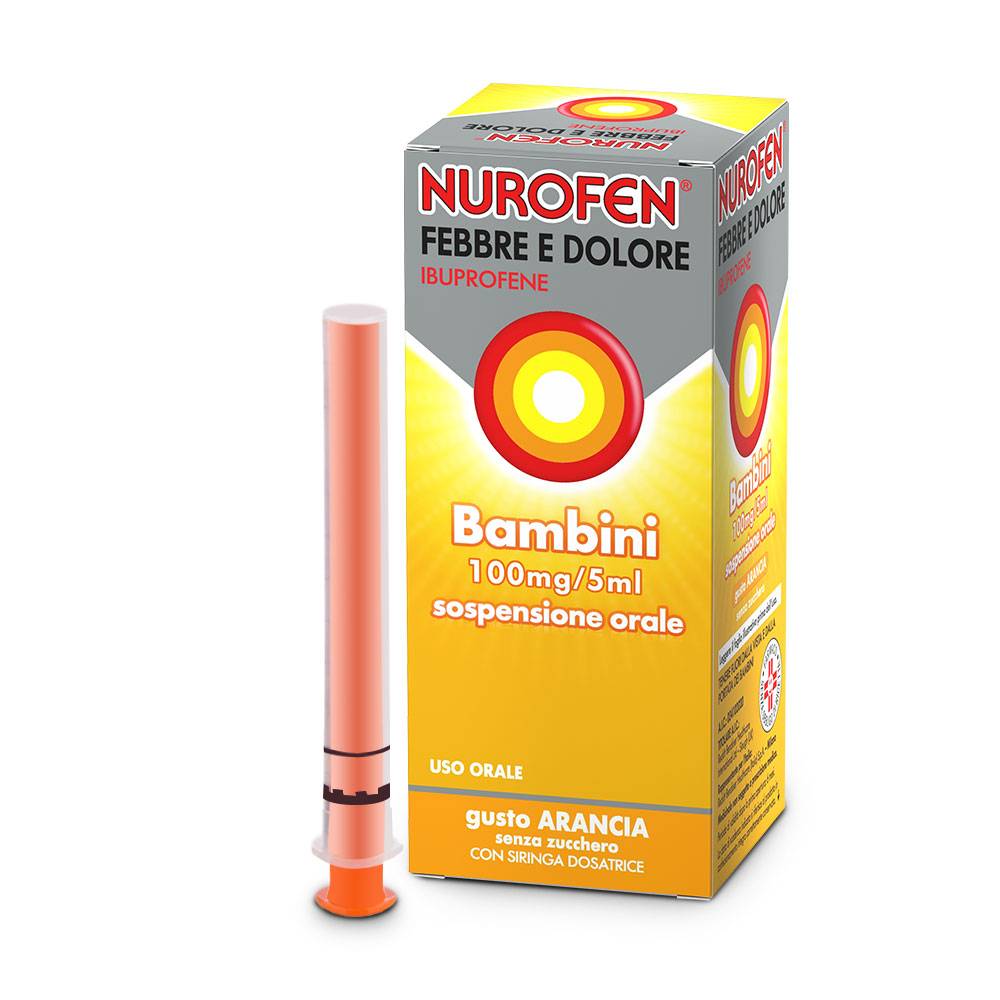 Nurofen Febbre e Dolore Bambini Sciroppo Arancia 100mg/5ml 150 ml