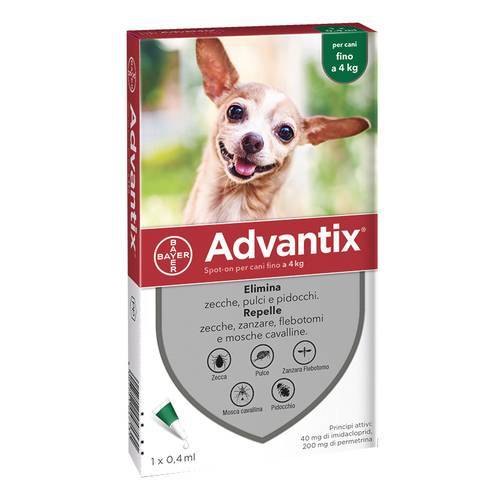 Bayer Advantix Antiparassitario spot - on per cani fino a 4 kg 1 pipetta